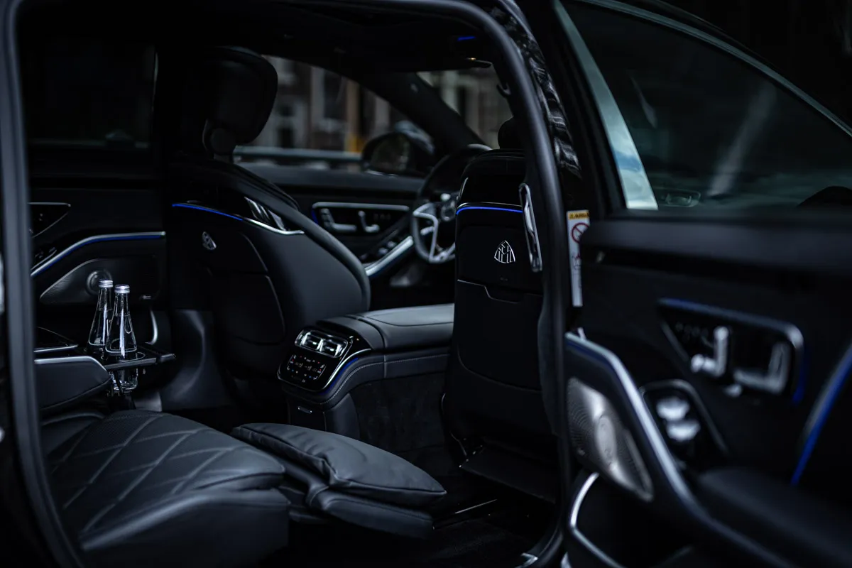 A Mercedes-Maybach of SilverDrive chauffeur service in Amsterdam
