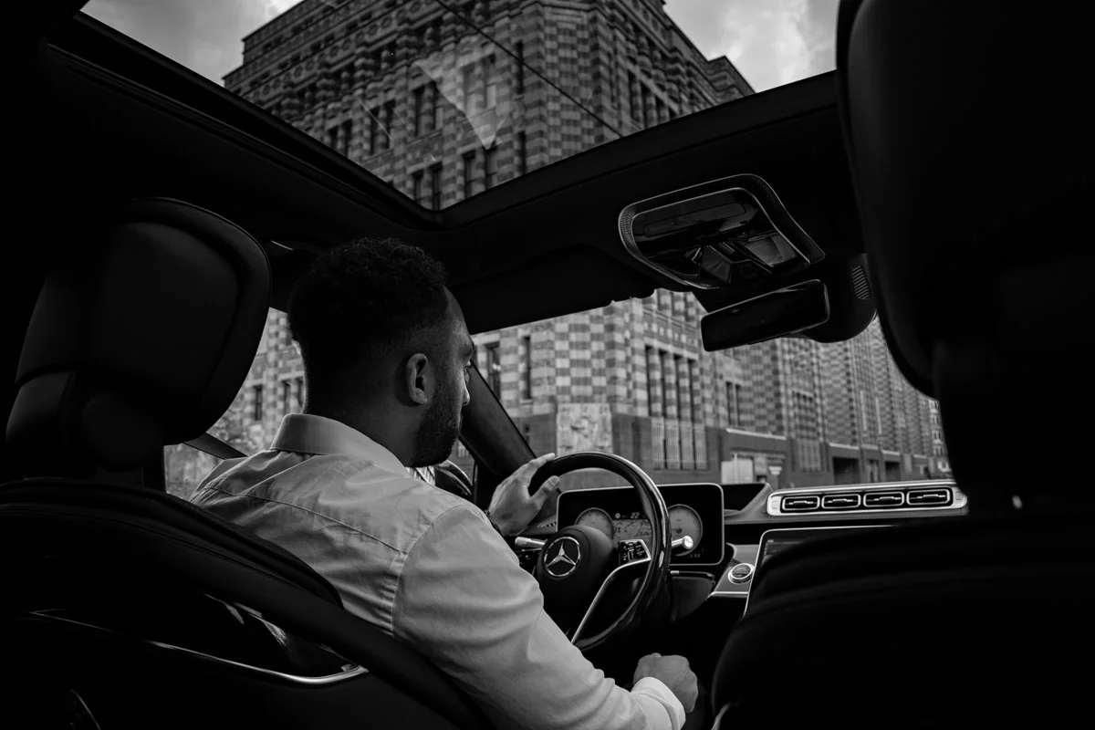 SilverDrive Mercedes-Maybach chauffeur service photographed in Amsterdam