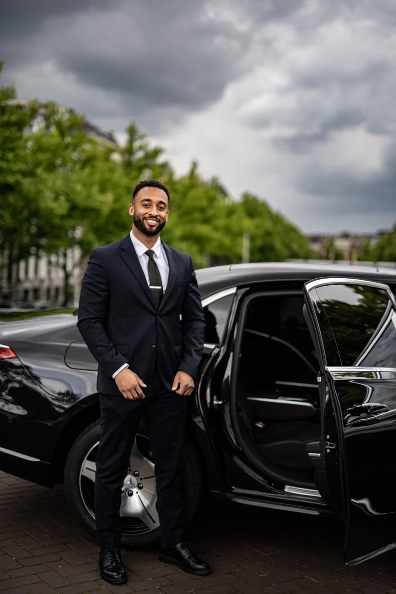 Private driver services in amsterdam canals with a mercedes-benz maybach