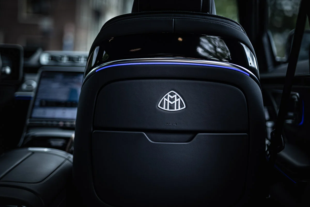 Mercedes-Maybach of SilverDrive chauffeur service in the Amsterdam city centre